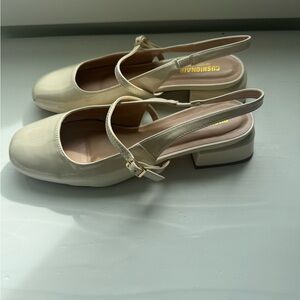 Women's Cream Slingback Shoes
